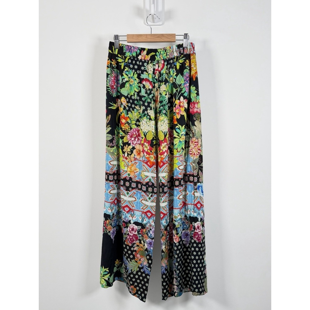 Johnny Was Dreamer Pants Womens Large Floral Boho Wrap Bohemian Ankle Relaxed - Picture 3 of 9